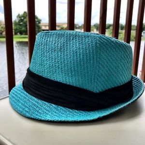 Turquoise & Black Fedora